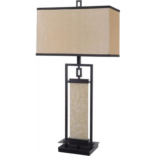  Kenroy Home Plateau Table Lamp with 15 inch Gold Fabric shade