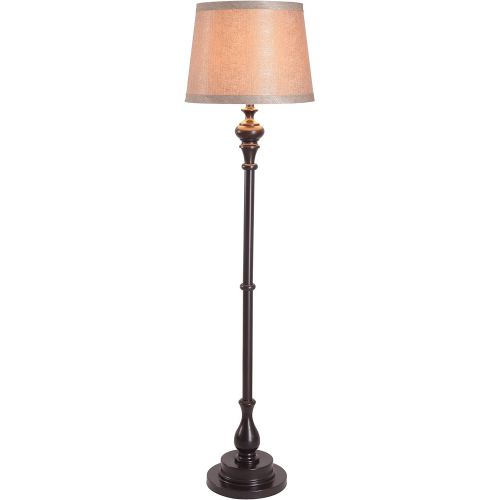  Kenroy Home 32307ORB Chatham Floor Lamp, Brown & Beige