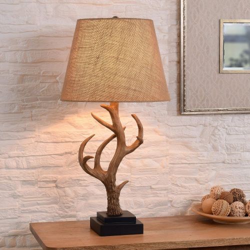  Kenroy Home 32582ANT Buckhorn Table Lamp