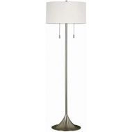 Kenroy Home 21405BS Stowe Floor Lamp In Brushed Steel Finish With A White Textured Drum Shade, 19 x 19 x 60