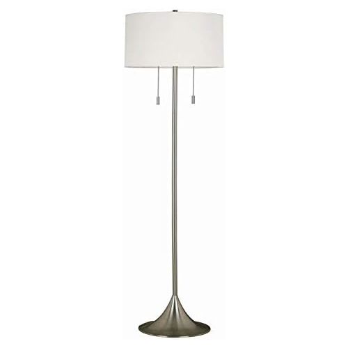  Kenroy Home 21405BS Stowe Floor Lamp In Brushed Steel Finish With A White Textured Drum Shade, 19 x 19 x 60