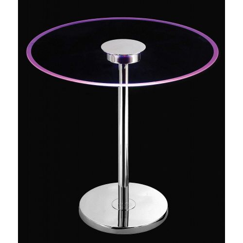  Kenroy Home 32176GCH Spectral LED Table, 20.0 x 20.0 x 20.0, Chrome Glass Table with Color Changing LEDS