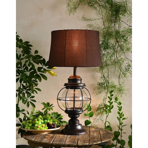  Kenroy Home 037 Hatteras Table Outdoor Lamp, Gilded Copper