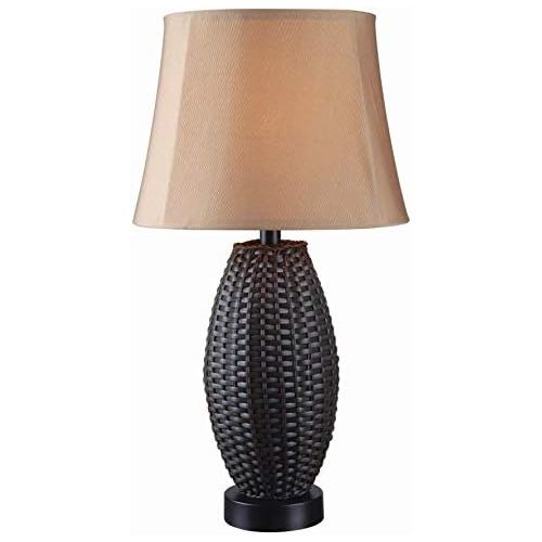  Kenroy Home 32203BRZ Sunset Outdoor Table Lamp, 16 x 16 x 26, Bronze Rattan Finish