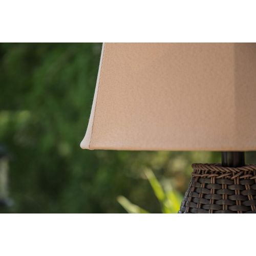  Kenroy Home 32203BRZ Sunset Outdoor Table Lamp, 16 x 16 x 26, Bronze Rattan Finish