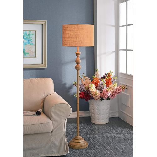  Kenroy Home 32237TA Bennett Floor Lamp, Toasted Almond Finish, 59 x 15 x 15