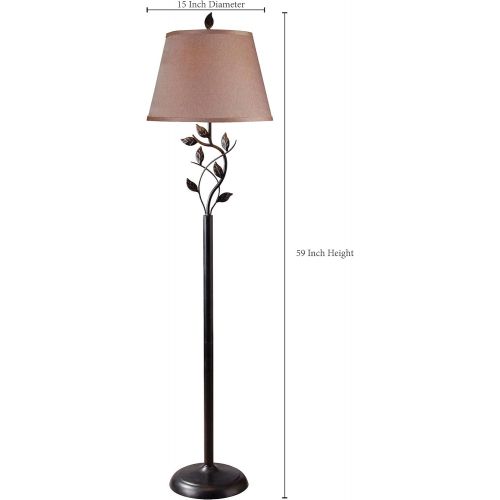  Kenroy Home 32240ORB Ashlen Floor Lamp, 59 Inch Height, 15 Inch Diameter, Oil Rubbed Bronze Finish