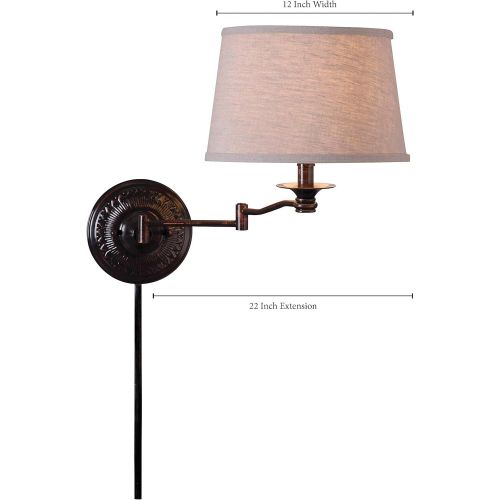  Kenroy Home 32215CBZ Riverside Swing Arm Floor Lamp, 16 x 16 x 58, Copper Bronze Finish