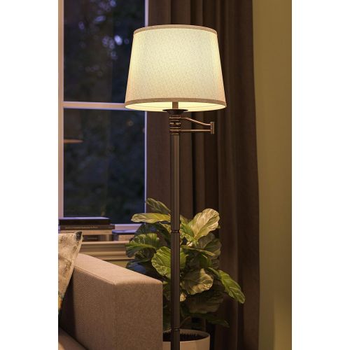  Kenroy Home 32215CBZ Riverside Swing Arm Floor Lamp, 16 x 16 x 58, Copper Bronze Finish