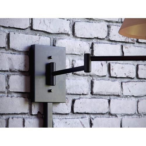  Kenroy Home 30110BLKP Simplicity Wall Swing arm lamp, 64 Inch Height, 15 Inch Width, Matte Black