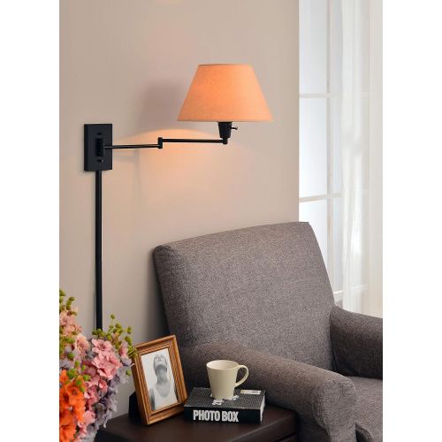  Kenroy Home 30110BLKP Simplicity Wall Swing arm lamp, 64 Inch Height, 15 Inch Width, Matte Black