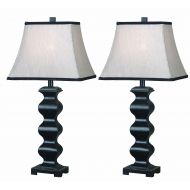 Kenroy Home 20136BL Steppe 2 pack table lamp Black and Silver