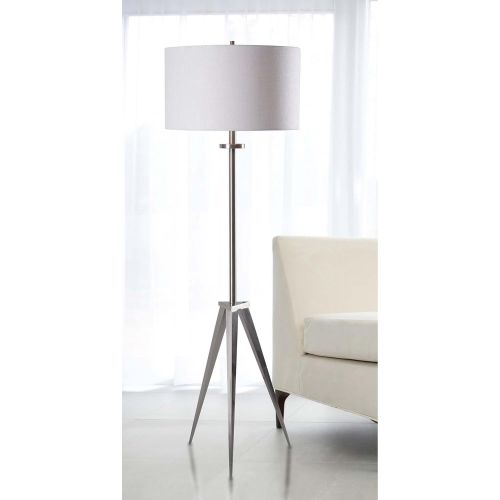  Kenroy Home 32262BS Foster Table Lamp, 15 x 15 x 29, Brushed Steel Finish