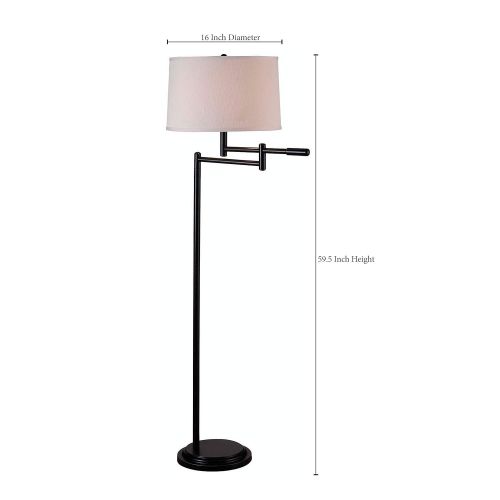  Kenroy Home 20941CB Theta Floor Lamp 59.5 H x 16 W Black Copper Bronze