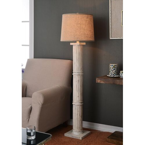  Kenroy Home Doric Floor Lamp Antique White Finish