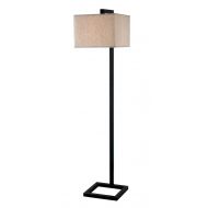 Kenroy Home Modern Floor Lamp, 64 Inch Height, Oil Rubbed Bronze Finish, Contemporary Tan Square Fabric Shade