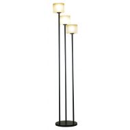 Kenroy Home Matrielle 72 Inch 3 Light Torchiere In Oil Rubbed Bronze Finish With Amber Scavo Glass Shades