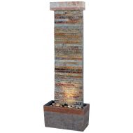 Kenroy Home #50293SLCOP Tacora Horizontal Indoor/Outdoor Floor Fountain in Natural Slate Finish with Copper Accents