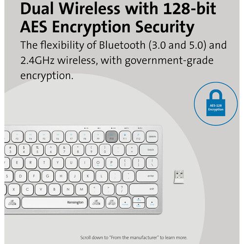  Kensington Multi-Device Dual Wireless Compact Keyboard (Silver)