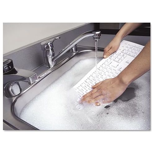  Kensington Pro Fit USB Washable Keyboard, White (K64406US)