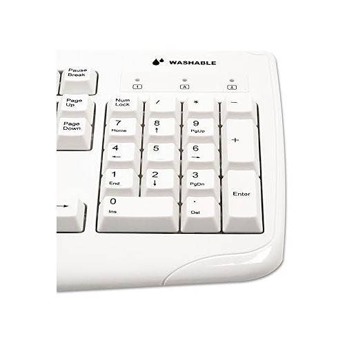  Kensington Pro Fit USB Washable Keyboard, White (K64406US)