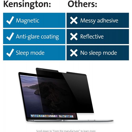  [아마존베스트]Kensington MP13 MacBook Magnetic Privacy Screen for 13 MacBook Pro and MacBook Air (K64490WW)