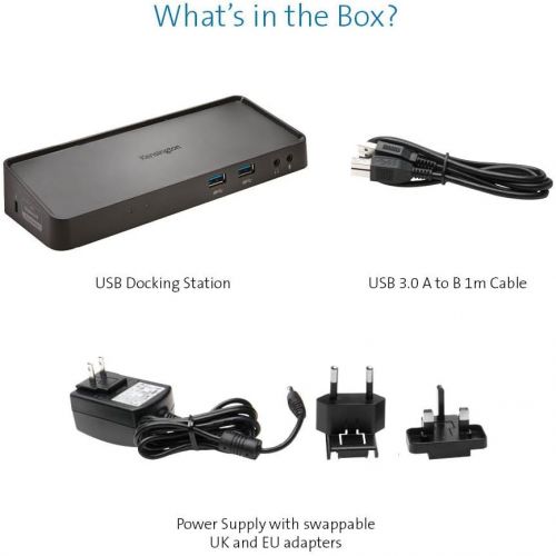  Kensington SD3650 Universal USB 3.0 Mountable Docking Station, Black (K33997WW)