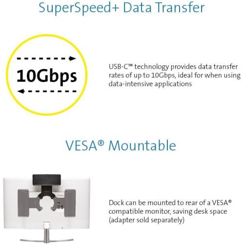  Kensington SD4600P USB-C Docking Station with Power Delivery Charging for 20152016 MacBook Retina 12”, Chromebook Pixel, Dell XPS 13” 9350XPS 15” 9550, Dell Precision 5510 (K3823