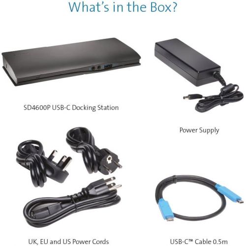  Kensington SD4600P USB-C Docking Station with Power Delivery Charging for 20152016 MacBook Retina 12”, Chromebook Pixel, Dell XPS 13” 9350XPS 15” 9550, Dell Precision 5510 (K3823