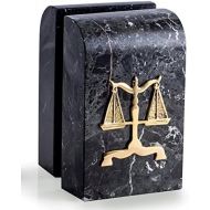 KensingtonRow Home Collection Bookends - Scales of Justice Marble Bookends - Legal Bookends - Lawyer Bookends