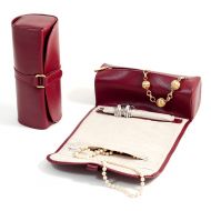 KensingtonRow Home Collection Jewelry Rolls - Mayfair RED Leather Jewelry ROLL - Ladies Travel Accessory