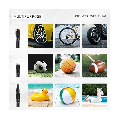  Portable Air Compressor Pump for Car 12V DC and Home 110V AC Swift Performance Tire Inflator 100 PSI for Car - Bicycle - Motorcycle - Basketball and Others with Analog Pressure Gauge (AC/DC)