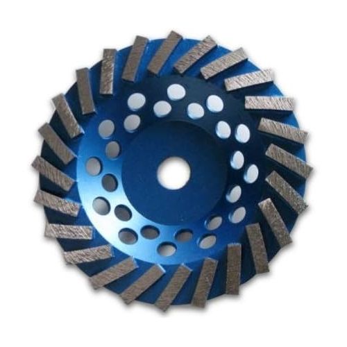  Kent Blades 7 Spiral Turbo Grinding Cup Wheel Grit 30, 78 Plain NO-Thread Adapter Hole, For Concrete