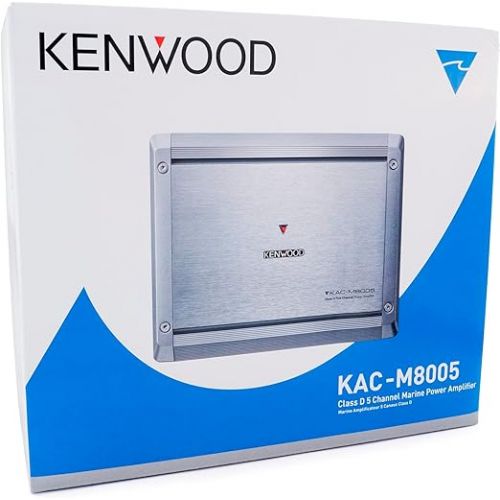  KENWOOD KAC-M8005 5-Channel Marine/Motorsports Car Amplifier - 1600 Watts, Waterproof, High-Pass Filters, Saltwater Resistant | Enhance Your Outdoor Audio Experience!