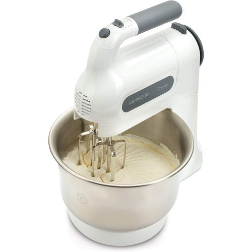 드롱기 Amazon Renewed Kenwood HM 680 Handmixer Chefette inkl. Edelstahl Ruehrschuessel, Ruehrstander, 350 Watt, 3 Liter, weiss