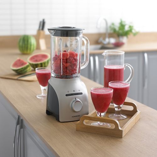 드롱기 Kenwood Blend-X CLASSIC BLM610 SI Standmixer, 800 W, 1,6 l ThermoResist Glas-Mixaufsatz, Smoothie-/Eiscrushen-/Reinigungs-Funktion, MultiZonen Messer-System, silber