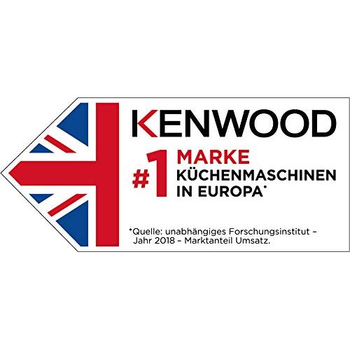  Kenwood Chef KVC 3110S  Kuechenmaschine, 4,6 l Edelstahl-Ruehrschuessel & 1,5 l Acryl-Mixaufsatz, multifunktionaler Kuechenhelfer, 1000 W, inkl. 3-teiligem Patisserie-Set, silber