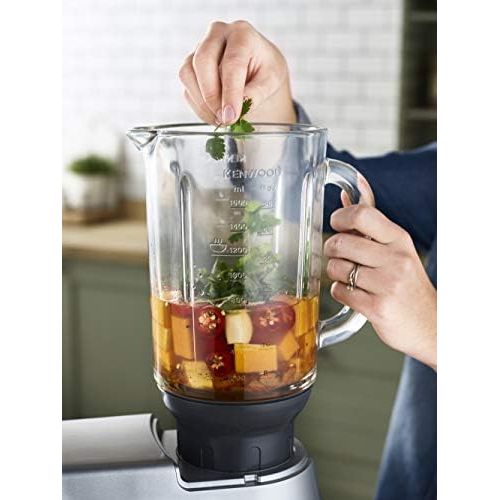  Kenwood KAH358GL Glas-Mixaufsatz (crushen, mixen, heisse Suppen, Kuechenmaschinen-Zubehoer, Geeignet fuer alle Chef Kuechenmaschinen)