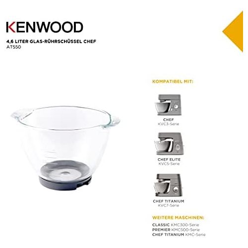  De’Longhi Kenwood AT 550 Glas-Ruehrschuessel Chef (4,6 l)