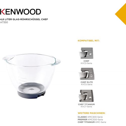  De’Longhi Kenwood AT 550 Glas-Ruehrschuessel Chef (4,6 l)