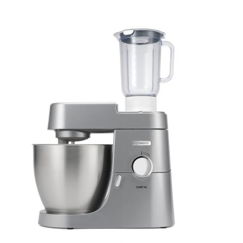  Kenwood Chef XL KVL 4110S  Kuechenmaschine, 6,7 l Edelstahl-Ruehrschuessel & 1,5 l Acryl-Mixaufsatz, multifunktionaler Kuechenhelfer, 1200 W, inkl. 3-teiligem Patisserie-Set, silber