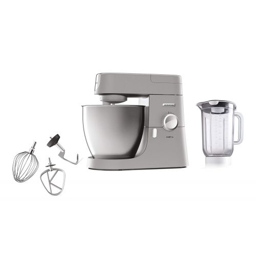  Kenwood Chef XL KVL 4110S  Kuechenmaschine, 6,7 l Edelstahl-Ruehrschuessel & 1,5 l Acryl-Mixaufsatz, multifunktionaler Kuechenhelfer, 1200 W, inkl. 3-teiligem Patisserie-Set, silber