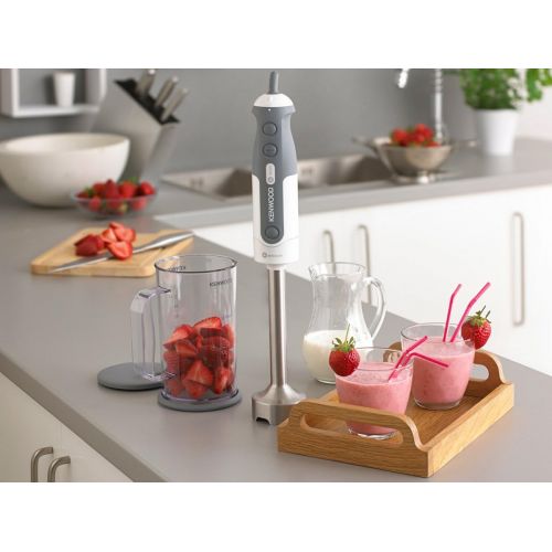  De’Longhi Kenwood HDP302WH Stabmixer | Puerierstab mit 800 W Leistung | Triblade 3-Fluegel-Messer fuer schnelleres Puerieren | Inkl. Schneebesen und Mixbecher | Ideal fuer Suppen und Smoothies