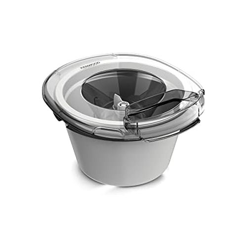  Kenwood Glacier Ice Cream Maker for Sorbet, Yogurt, Ice Cream Maker, Food Processor Accessories, Suitable for Mixer Chef, 1 Litre Bowl, KAX71.000WH Plastic, White