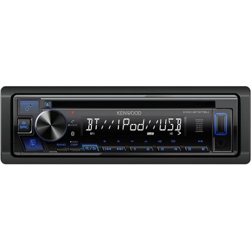  KENWOOD KDC-BT278U CD Car Stereo w/ Bluetooth, Single DIN, App Control & AM/FM Radio, USB Port, AUX Input