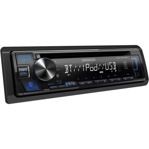  KENWOOD KDC-BT278U CD Car Stereo w/ Bluetooth, Single DIN, App Control & AM/FM Radio, USB Port, AUX Input