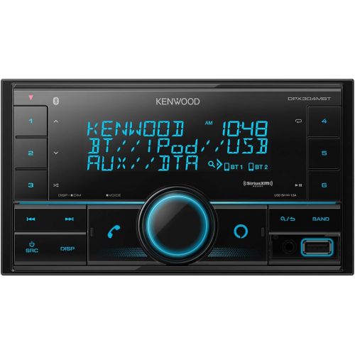  Kenwood DPX304MBT Double DIN in-Dash Digital Media Receiver with Bluetooth (Does not Play CDs) Mechless Car Stereo Receiver Amazon Alexa Ready - Black