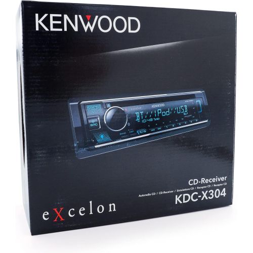  Kenwood KDC-X304 eXcelon CD Car Stereo Receiver w/ Bluetooth Hands Free Calling, AM/FM Radio, USB, Amazon Alexa Built Ready, Variable Color Illumination