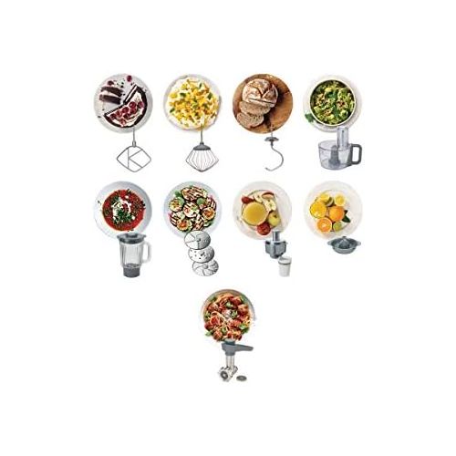  [아마존베스트]Kenwood Prospero+ KHC29.P0SI Food Processor, 4.3 L Stainless Steel Bowl, 1000 Watt, incl. 3 Piece Patisserie Set, Shredder, Glass Mixing Attachment, Meat Mincer, Juicer and Splash