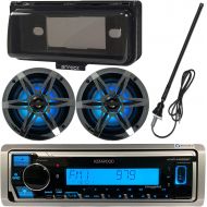 Kenwood KMR-M315BT MP3USBAUX Bluetooth Marine Boat Yacht Stereo Receiver Bundle Combo with Infinity 612m 6.5 2-Way Speakers + Scosche Waterproof Stereo Cover = Enrock 22 Radio An